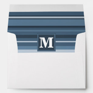 Enveloppes Bandes gris monogramme