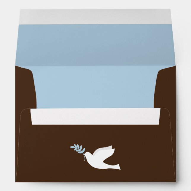 Enveloppes Baptême Baptême Bleu Dove (Dos (Bas))