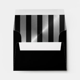 Enveloppes Bar Mitzvah Black and Silver Stripe Star de David
