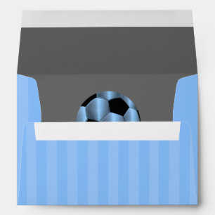 Enveloppes Bar Mitzvah Bleu clair et noir balle de football