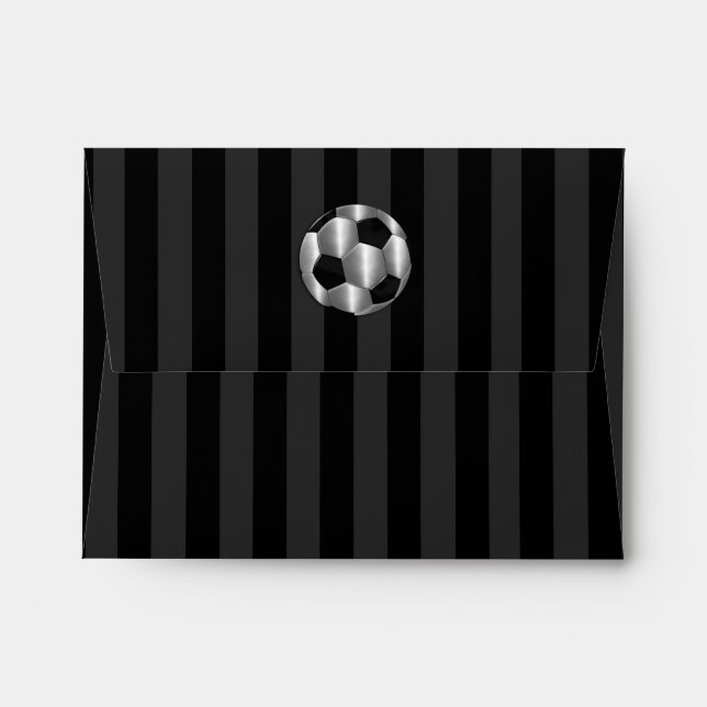 Enveloppes Bar Mitzvah boules de soccer en argent (Dos (Haut rabat))
