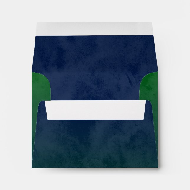 Enveloppes Bar Mitzvah Étoile verte élégante de David Ombre (Dos (Bas))