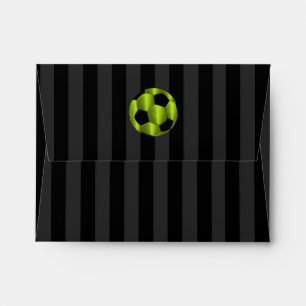 Enveloppes Bar Mitzvah Lime Bal de soccer vert et noir