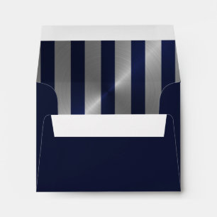Enveloppes Bar Mitzvah Navy et Silver Stripe Star de David