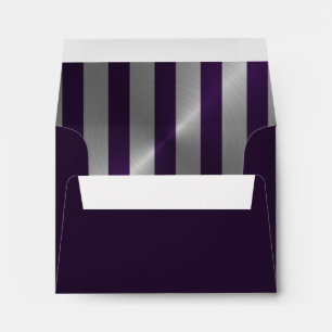 Enveloppes Bar Mitzvah Plum et Silver Stripe Star de David