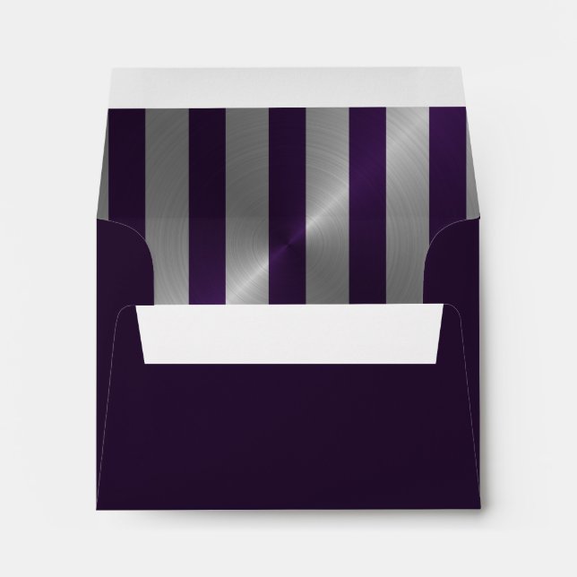 Enveloppes Bar Mitzvah Plum et Silver Stripe Star de David (Dos (Bas))