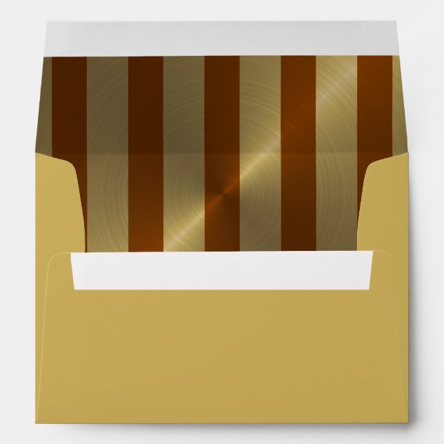 Enveloppes Bar Mitzvah Rust et Gold Stripe Star de David (Dos (Bas))