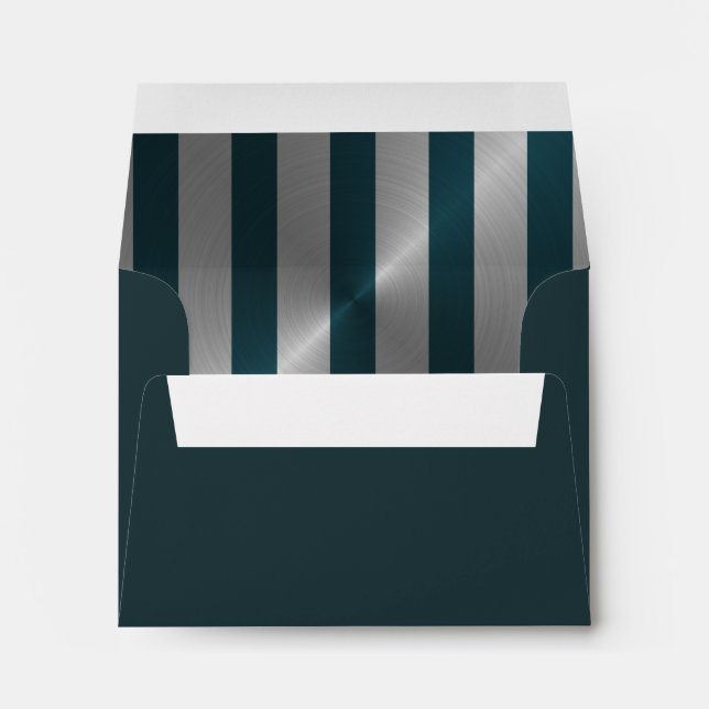 Enveloppes Bar Mitzvah Turquoise et Silver Stripe Star de Dav (Dos (Bas))