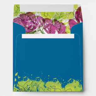 Enveloppes Barre de fleurs peintes Barre Mitzvah Etoile Envel