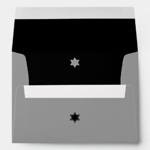 Enveloppes Barre noire et grise Mitzvah de bloc de couleur