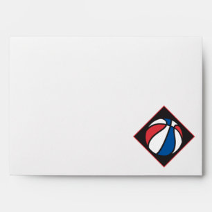Enveloppes basket-ball rouge blanc et bleu