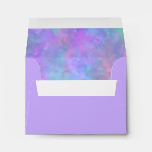 Enveloppes Bat mitzvah Abstrait violet rose bleu argenté RSVP