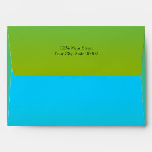 Enveloppes Bat mitzvah Turquoise à Vert Ombre avec étoile