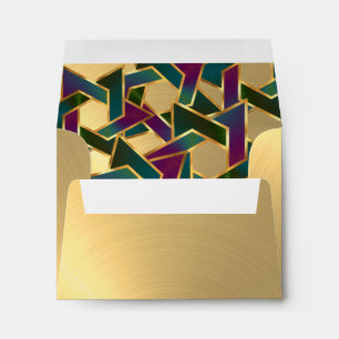 Enveloppes Bat mitzvah violet Turquoise étoile de David sur n