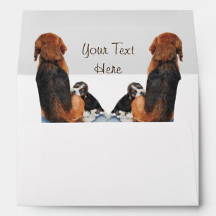 Enveloppes beagle chiot mignon avec maman chien design d'art 