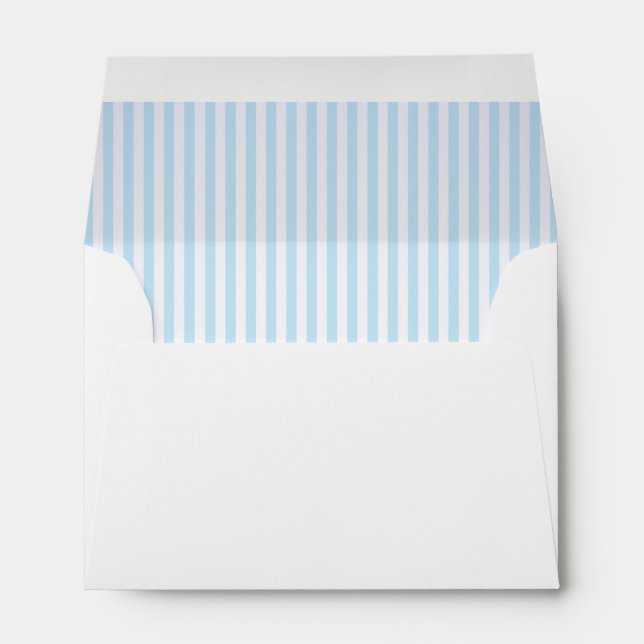 Enveloppes Bébé doux bleu pâle Bleu rayé (Dos (Bas))