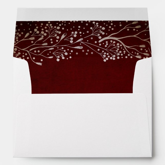 Enveloppes Bébé souffle Floral Mariage Bourgogne (Dos (Bas))
