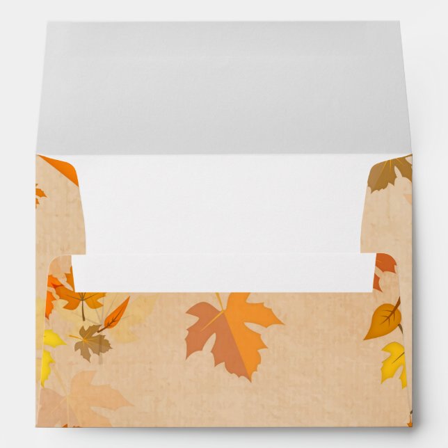 Enveloppes Belles feuilles d'automne doré Mariage de automne  (Dos (Bas))