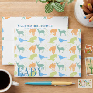 Enveloppes Bicyclette vintage bébé garçon douche Invitations