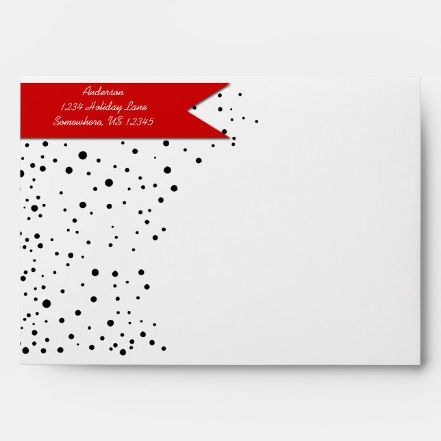 Enveloppes Bilan personnalisé rouge et noir d'une année (Devant)
