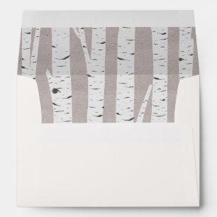 Enveloppes Birch Tree Rustic Nature Custom Wedding Invitation
