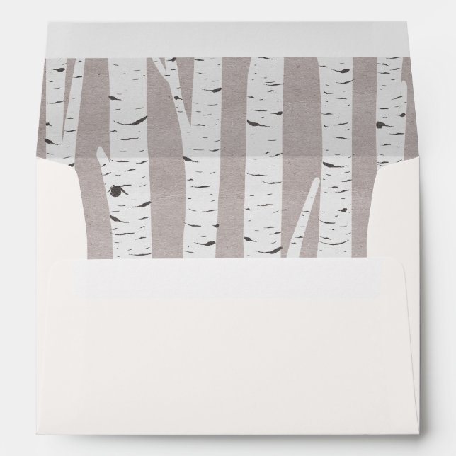 Enveloppes Birch Tree Rustic Nature Custom Wedding Invitation (Dos (Bas))