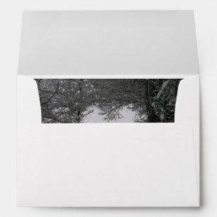 Enveloppes Black and White Love Snow Heart Photo Noël
