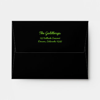 Enveloppes Black Lime Green Adresse de retour A2