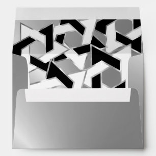 Enveloppes Black White Star de David sur Argent