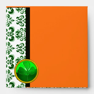 Enveloppes BLANC NOIR, DOMMASQUE VERT ET orange SHAMROCK