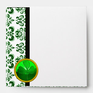 ENVELOPPES BLANC NOIR, DOMMASQUE VERT ET SHAMROCK