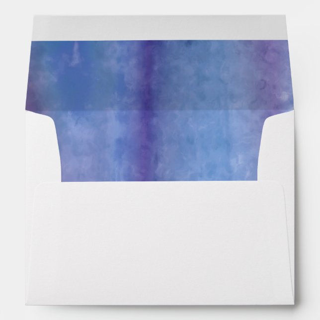 Enveloppes Bleu bat mitzvah d'argent Bleu d'aquarelle rayures (Dos (Bas))