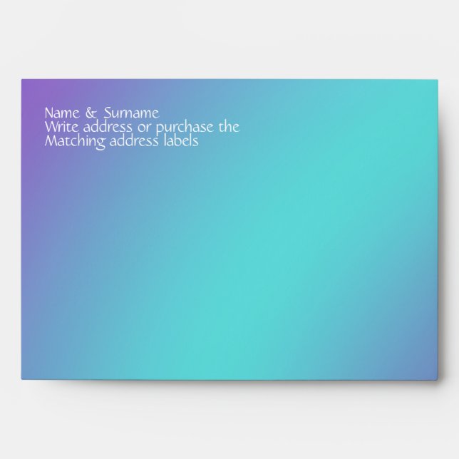 Enveloppes Bleu lilas d'étoiles de mer pourpre (Devant)