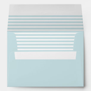 Enveloppes Bleu pâle et blanc rayé