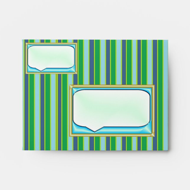 Enveloppes Bleu vert rayé (Devant)