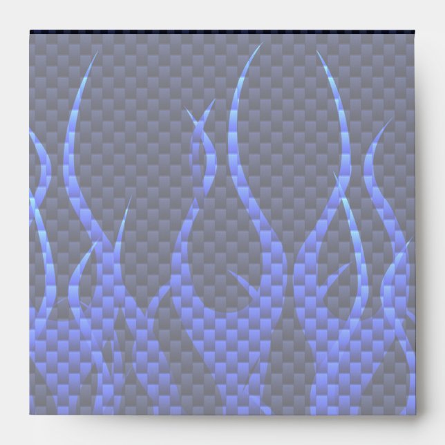 Enveloppes Blue Racing Flames on Carbon Fiber (Devant)