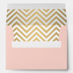 Enveloppes Blush Preppy Chevron Stripe Ancre marine moderne
