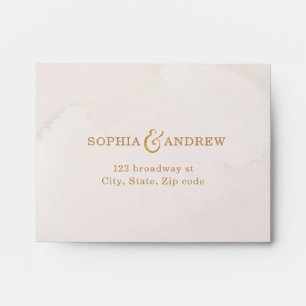 Enveloppes Blush wedding RSVP Envelope & faux rose gold Liner