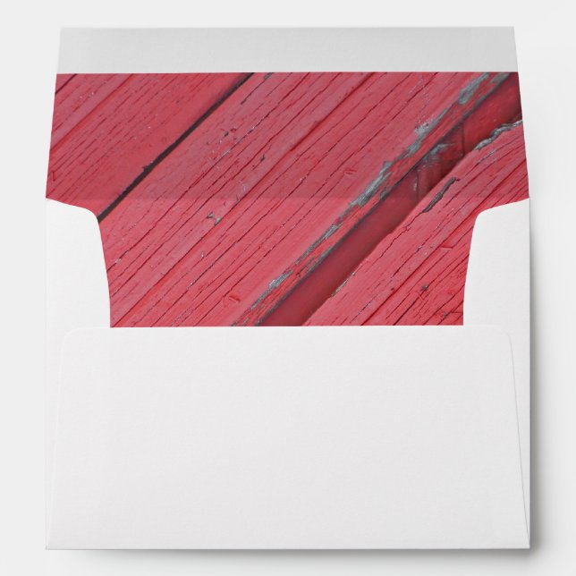 Enveloppes Bois rustique de grenier rouge (Dos (Bas))