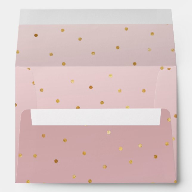 Enveloppes Bouche Rose rose Ombre or Confetti Sparkle (Dos (Bas))