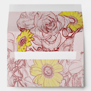 Enveloppes Bouquet bordé de Terra Cotta