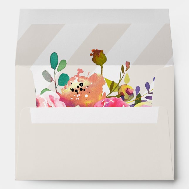 Enveloppes Bouquet simple en aquarelle (Dos (Bas))