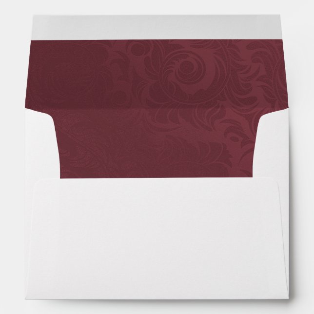 Enveloppes Bourgogne a rayé l'enveloppe de mariage d'automne (Dos (Bas))