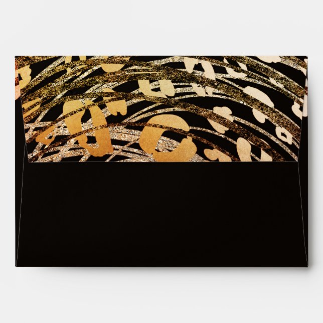 Enveloppes Bronze Orange Cheetah Imprimer Invitation exotique (Dos (Haut rabat))