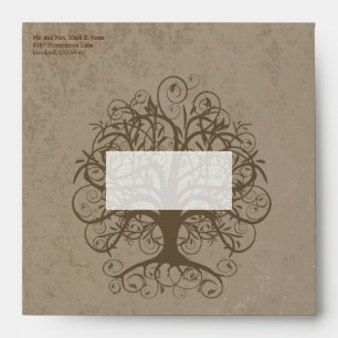 Enveloppes Brown du Mariage de l'arborescence des 