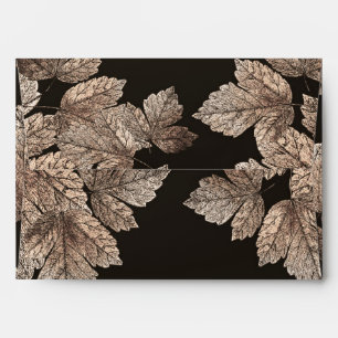 Enveloppes Brown foncé et bronze Feuilles Rustic Fall Invitat