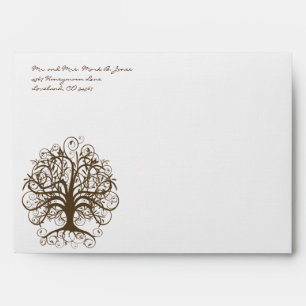 Enveloppes Brown Tree Mariage