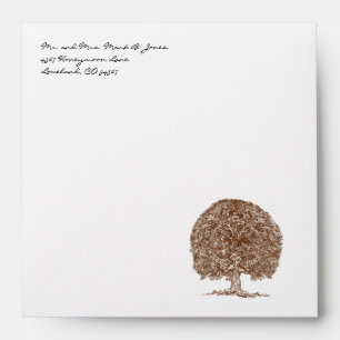 Enveloppes Brown Tree Mariage