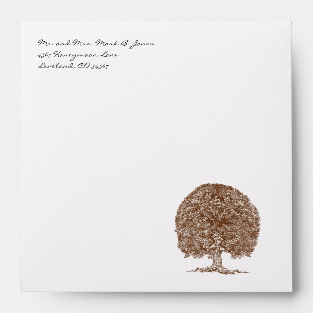 Enveloppes Brown Tree Mariage (Devant)