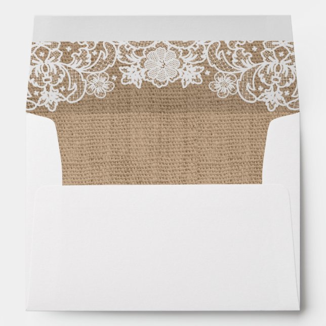 Enveloppes Brûlure rustique et dentelle (Dos (Bas))